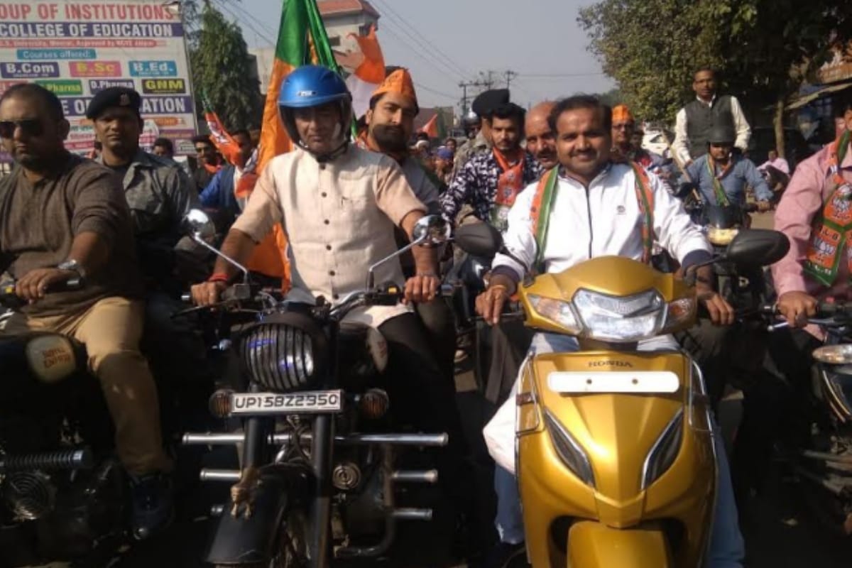 BJP kamal sandesh yatra starts sangeet som to show strenth with ten thousand bikes in meerut