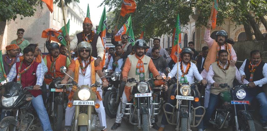 Lotus message bike rallies: BJP's enthusiasm showing on roads
