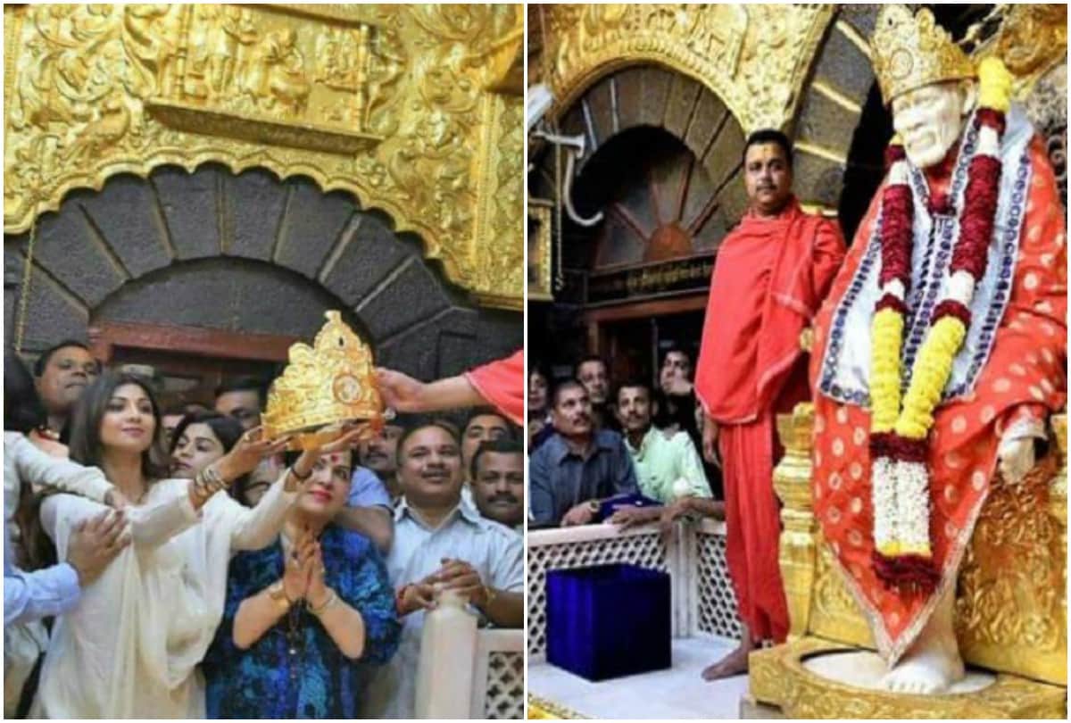 Shilpa Shetty offered 26 Lakh rupees gold crown in Shirdi Saibaba temple