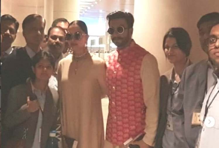 ranveer singh deepika padukone reached mumbai airport look at the photo