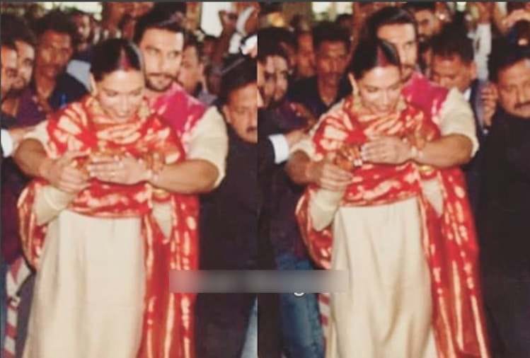 ranveer singh deepika padukone reached mumbai airport look at the photo