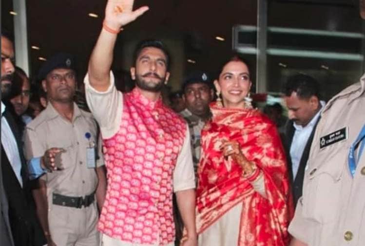 ranveer singh deepika padukone reached mumbai airport look at the photo
