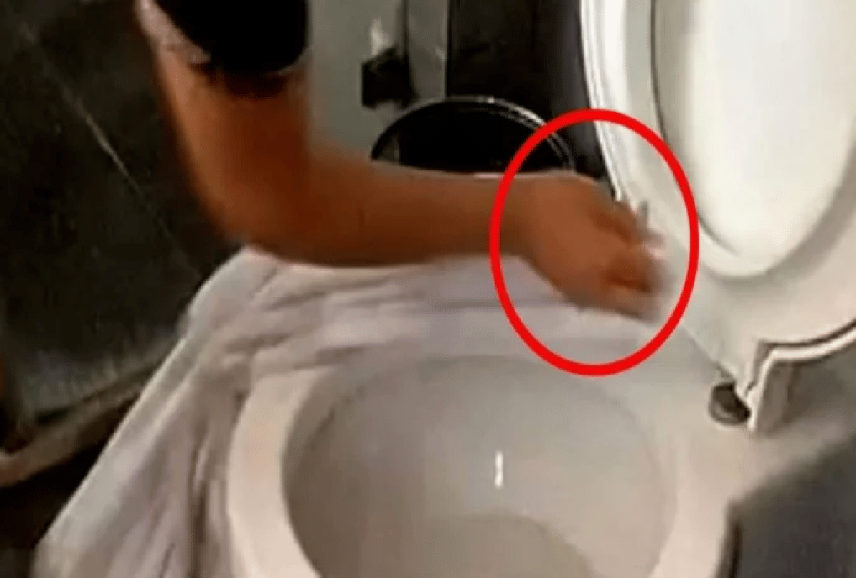 China 5 star hotels are clean cups and restrooms with the same clothes, video viral