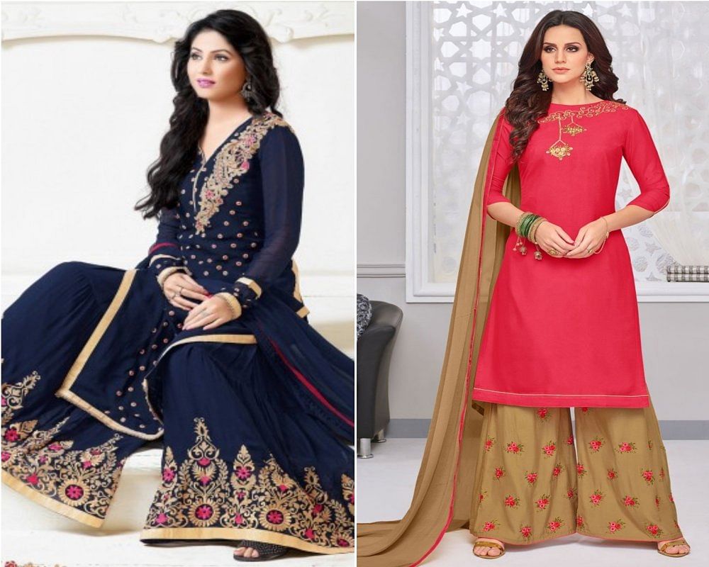 Beige Pink Border Plain Crepe Saree & Salwar Suit (Combo Uniform) – Satish  Silk Mills