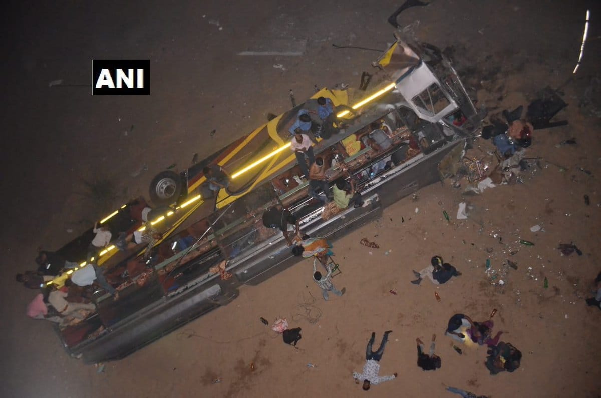 A bus carrying around 30 passengers fell from the Mahanadi bridge near Jagatpur in Cuttack 