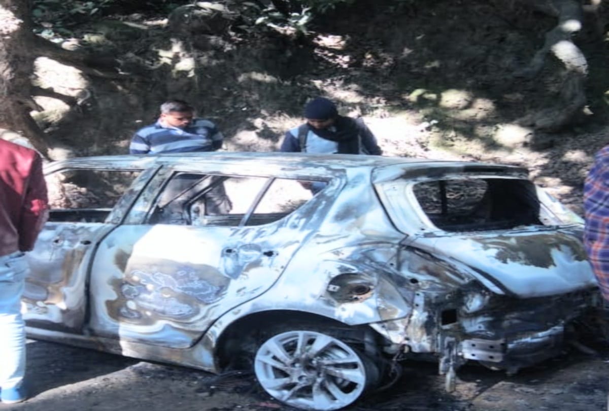 driver burnt alive in burning car at nahan sirmour himachal