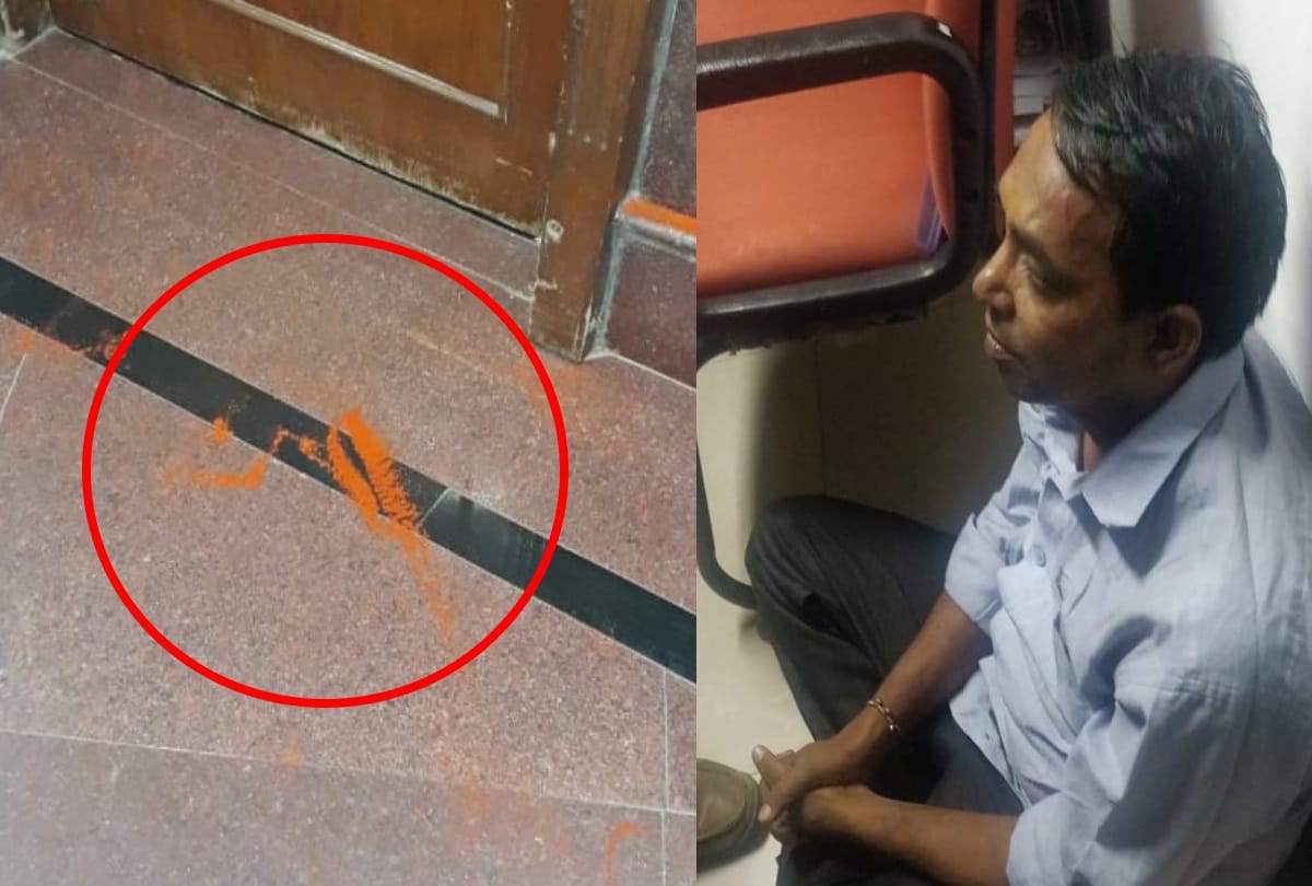 arvind Kejriwal  attacked by red chilly in delhi Secretariat