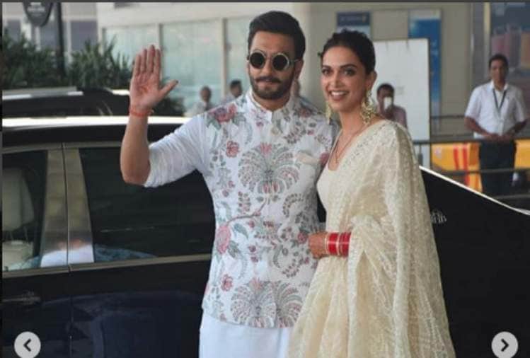 ranveer singh and deepika padukone at Mumbai airport on their way to Bangalore