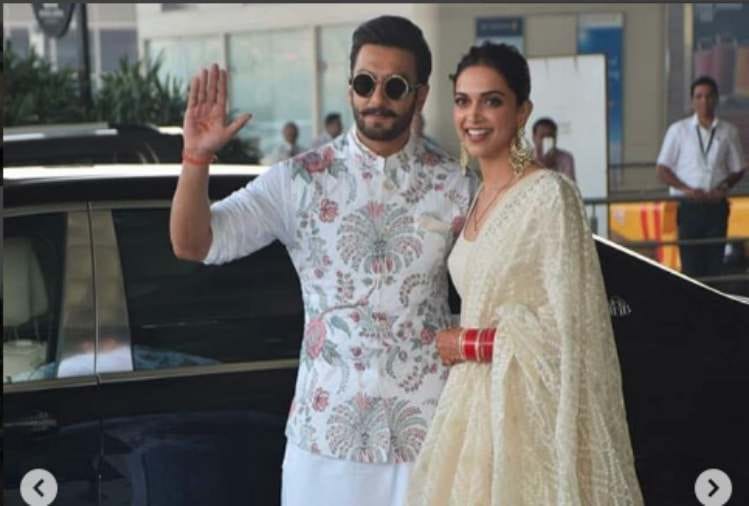 ranveer singh and deepika padukone at Mumbai airport on their way to Bangalore