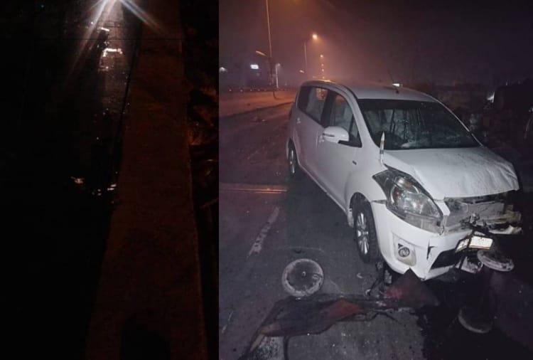 big road accident on night at the jindal bridge in hisar