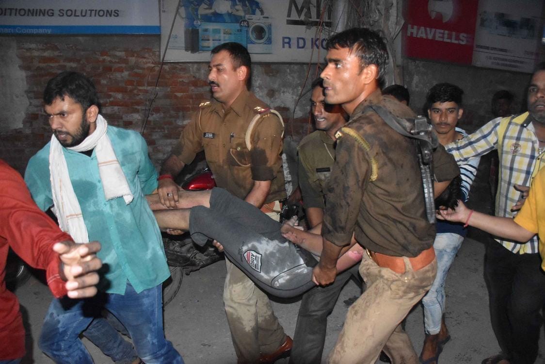 Fire in varanasi this apartment one killed photos