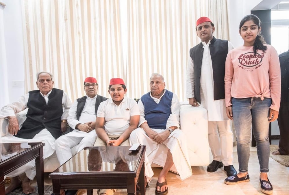 Akhilesh yadav wishes happy birthday to mulayam singh yadav.