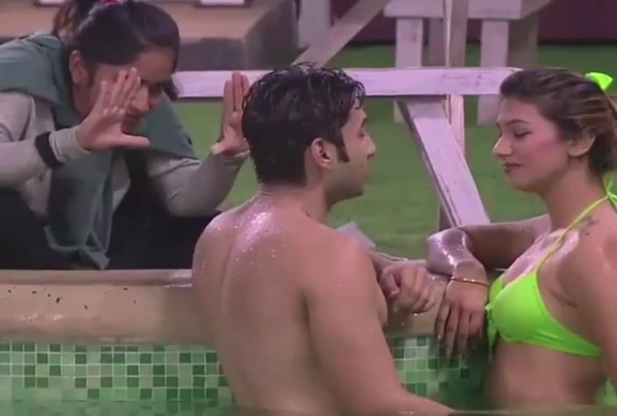 Bigg Boss 12 Jasleen Matharu and Rohit Suchanti enjoying in swimming pool