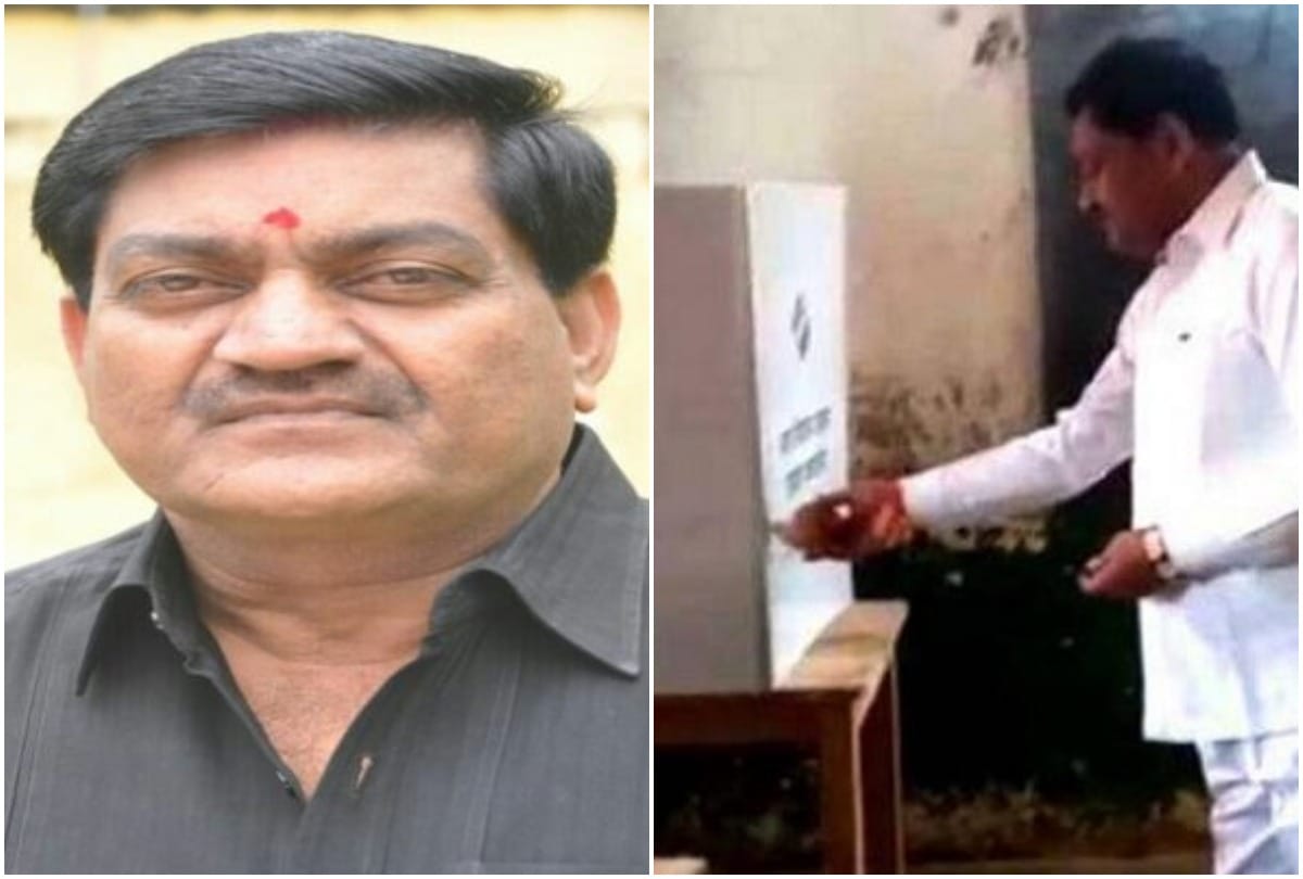 chhattisgarh assembly election 2018: BJP Minister dayaldas baghel worship evm EC issues notice