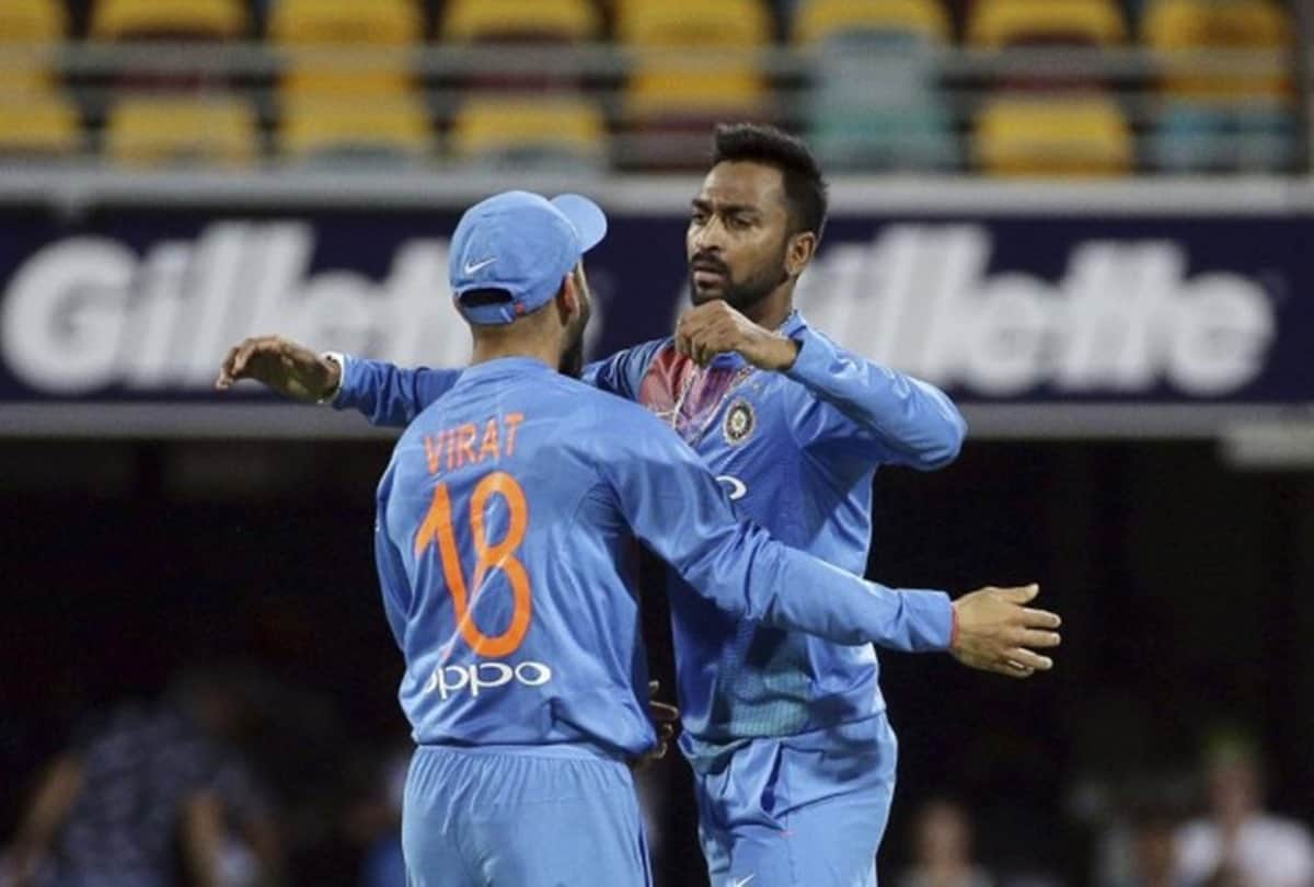 Krunal Pandya becomes the first spinner to take four wickets in a T20I played in Australia