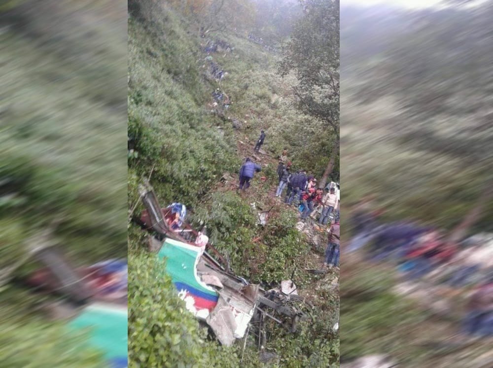 mini bus fell into gorge at darchula nepal