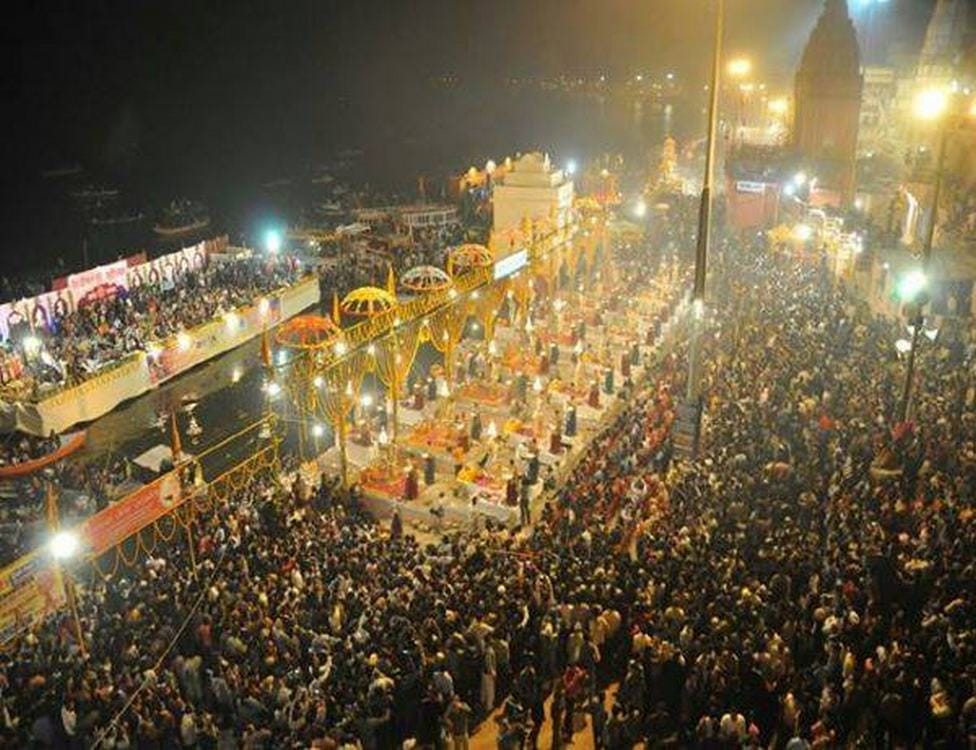 Varanasi dev deepawali this rituals is very old but this is very first time