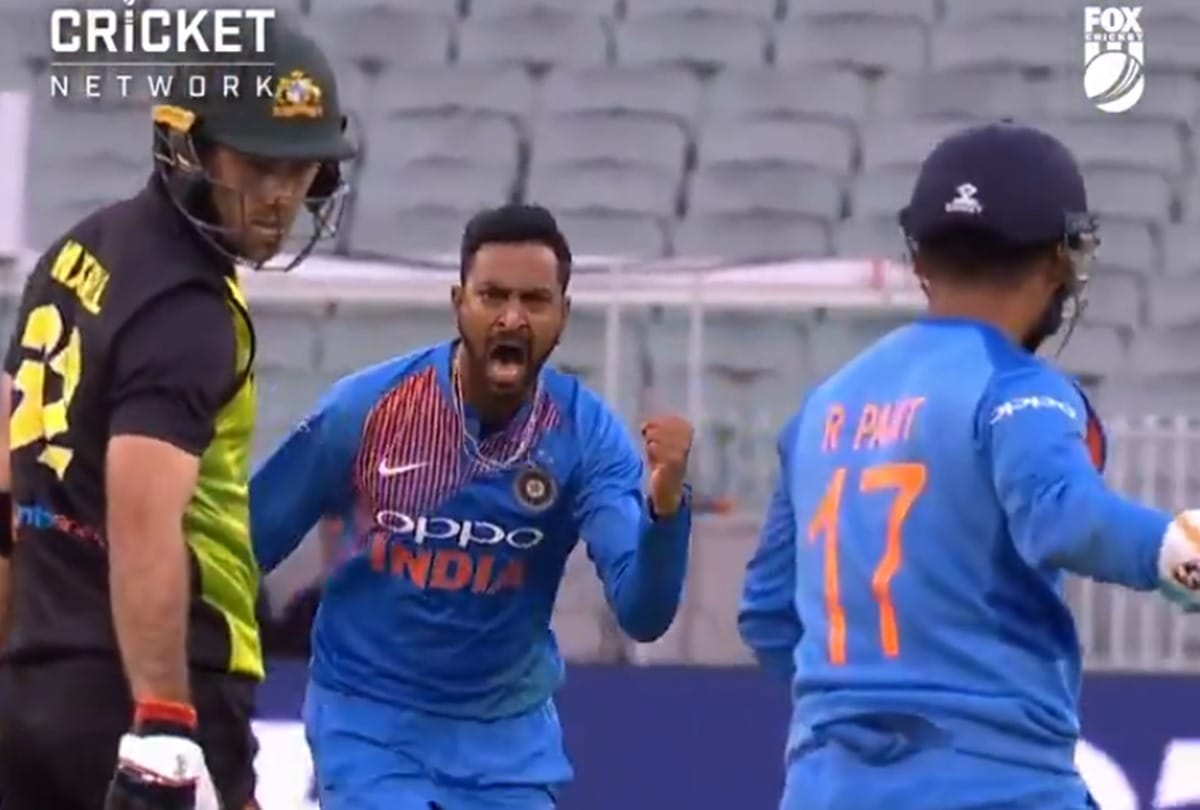 Video: Krunal Pandya bowled Glenn Maxwell and takes revenge of Brisbane T-20