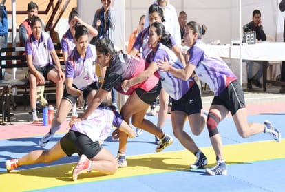hpu shimla team in final of All India Inter University Women's Kabaddi