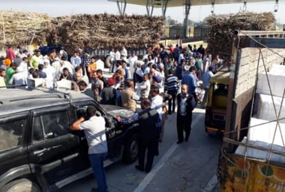 saharanpur ambala highway jam due to farmers protest