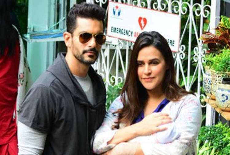 neha dhupia discharge from hospital and angad bedi received her