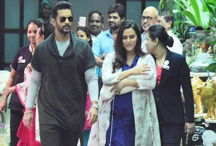 neha dhupia discharge from hospital and angad bedi received her