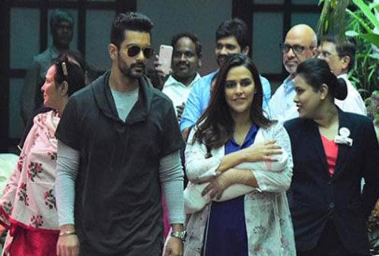 neha dhupia discharge from hospital and angad bedi received her