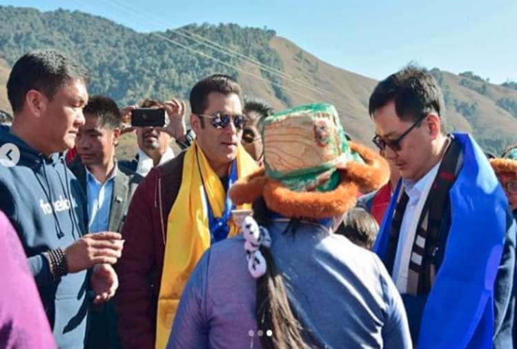 salman khan bicycle ride with kiren rijiju and pema-khandu