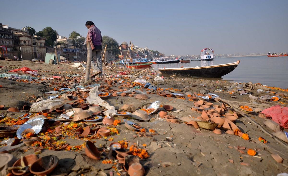 Varanasi ganga ghat condition after dev deepawali