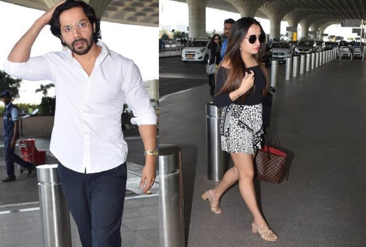 varun dhawan spotted with girlfriend natasha dalal with david dhawan