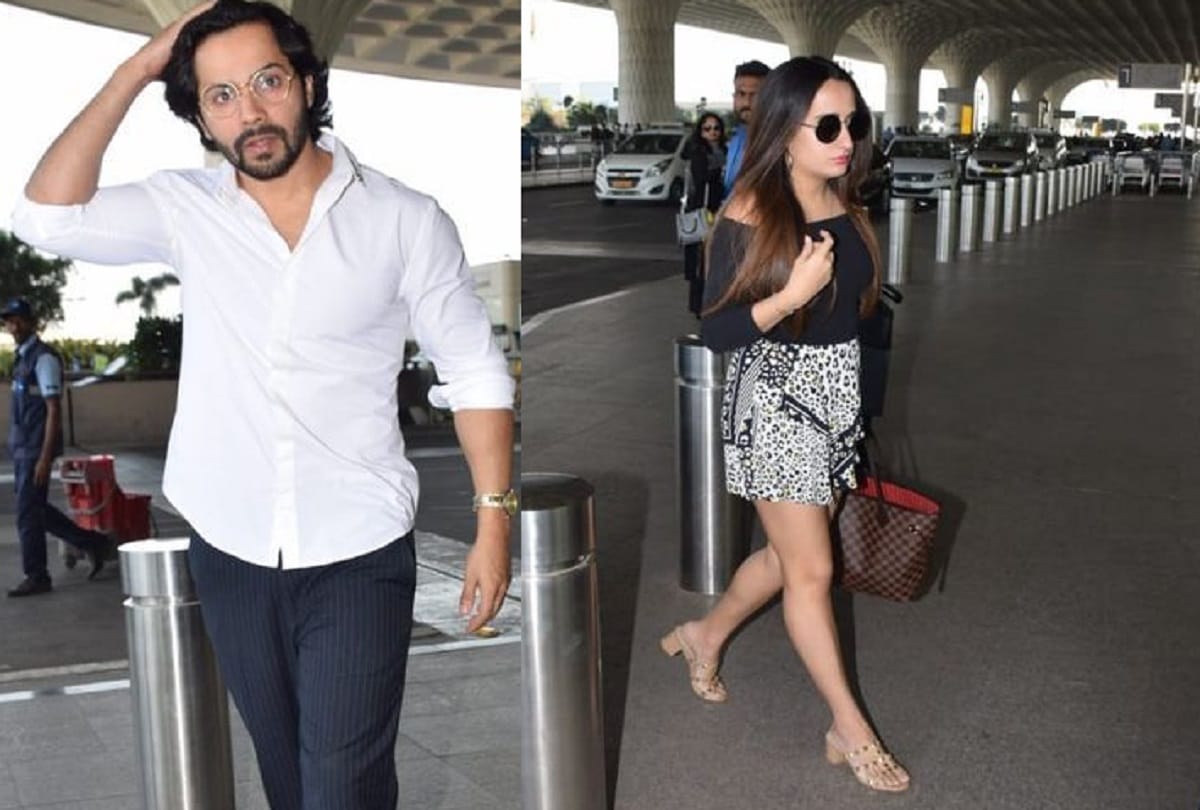 varun dhawan spotted with girlfriend natasha dalal with david dhawan