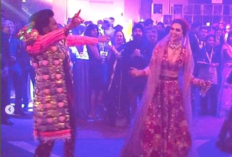 deepika padukone and ranveer singh romantic dance video at wedding party