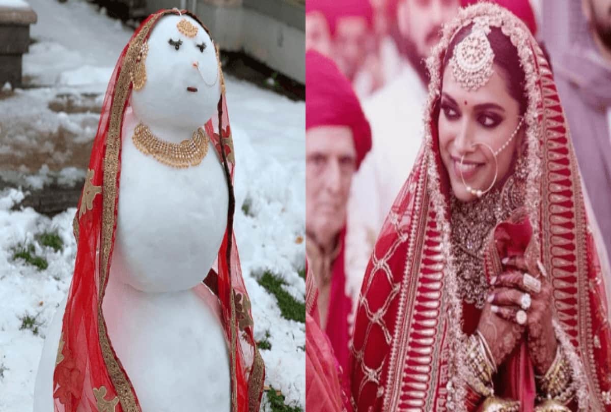 desi snow woman bride viral photos on internet after deepveer wedding