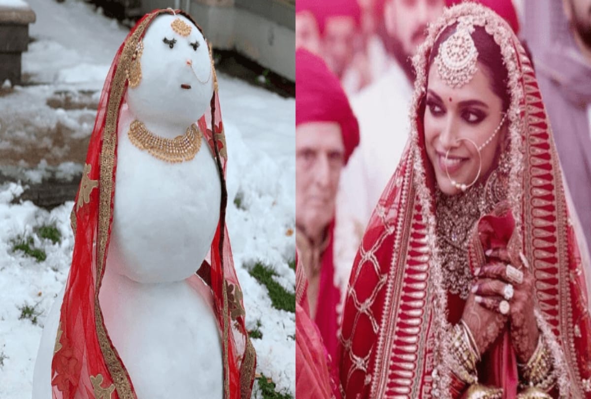 desi snow woman bride viral photos on internet after deepveer wedding