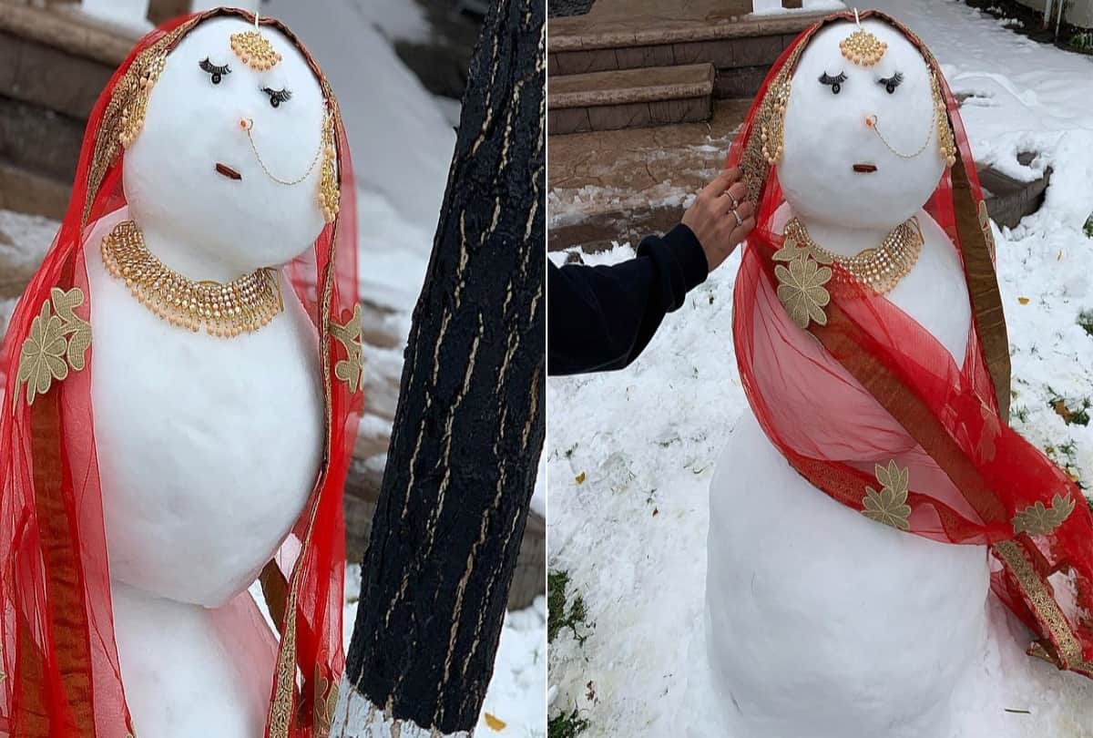 desi snow woman bride viral photos on internet after deepveer wedding