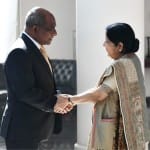 Sushma Swaraj meets met her Maldivian counterpart Abdulla Shahid to discuss bilateral relations