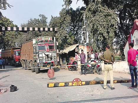 After the container, the dumper broke the gate, got jam