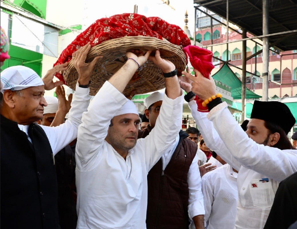 rajasthan elections 2018: Congress Rahul Gandhi Visits Ajmer Sharif Dargah Pushkar Brahma Temple