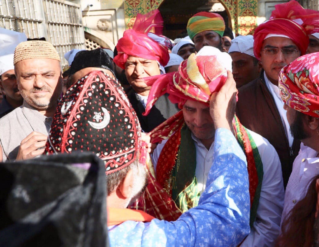 rajasthan elections 2018: Congress Rahul Gandhi Visits Ajmer Sharif Dargah Pushkar Brahma Temple