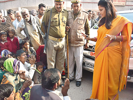 DM car ahead sprung villagers in farrukhabad