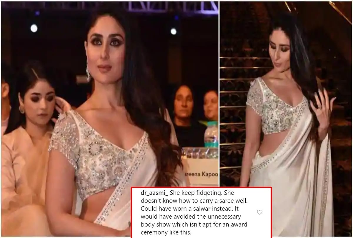 Kareena Kapoor Khan trolled for wearing a revealing saree for a prestigious award function