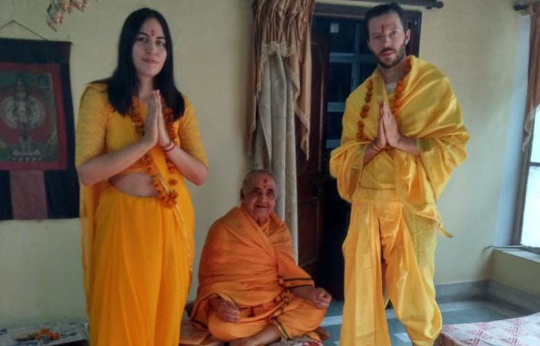 French couple their change name in varanasi
