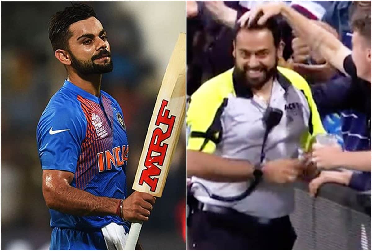 India vs Australia: Security guard catches Virat Kohli six, gets applauded by fans, Video viral