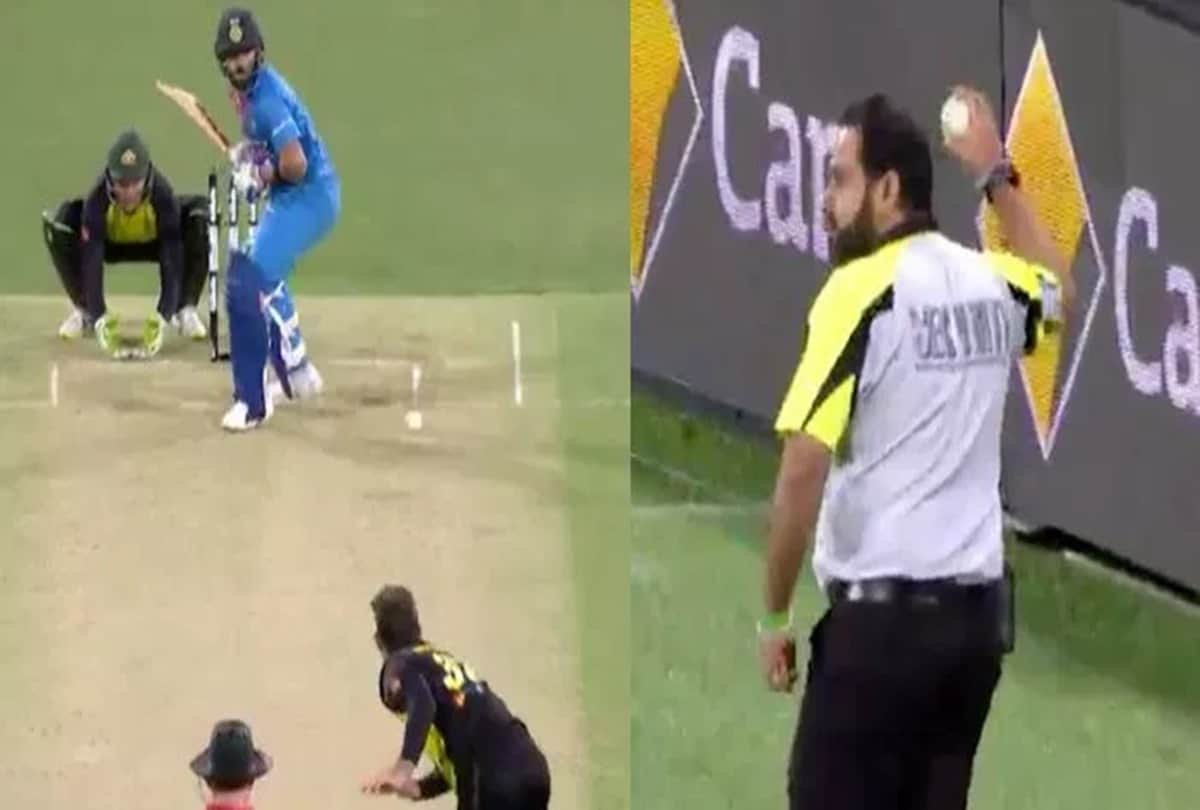 India vs Australia: Security guard catches Virat Kohli six, gets applauded by fans, Video viral