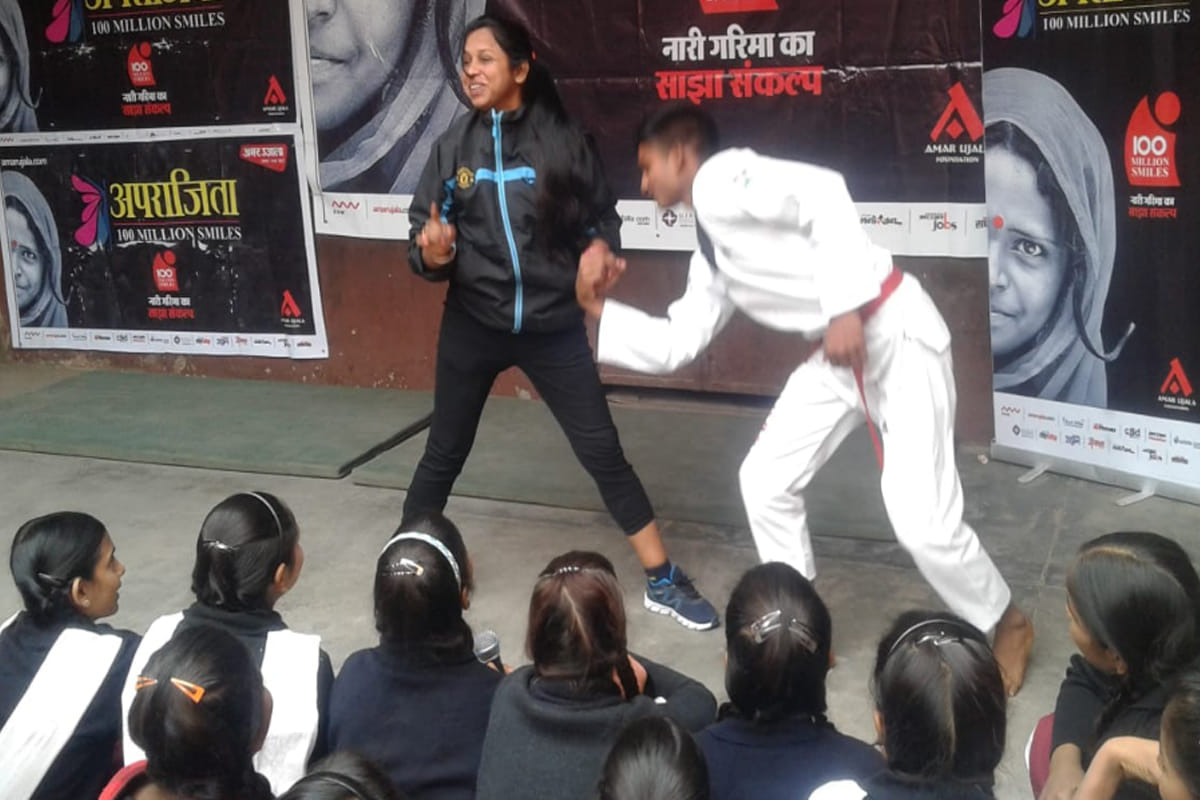 girls had a career counsling sassion under Aparajita 100 million smiles in shamli