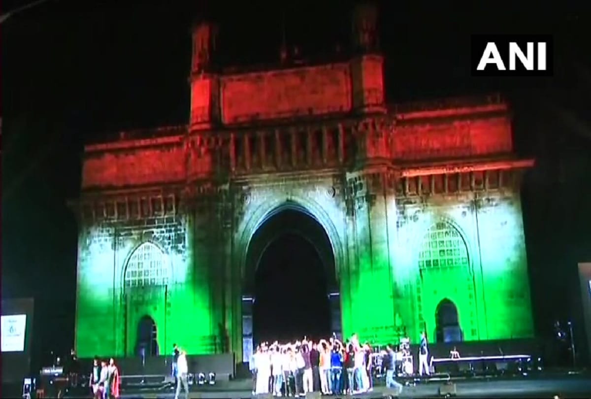 Gateway of India illuminated on the 10th anniversary of 26/11 Attack