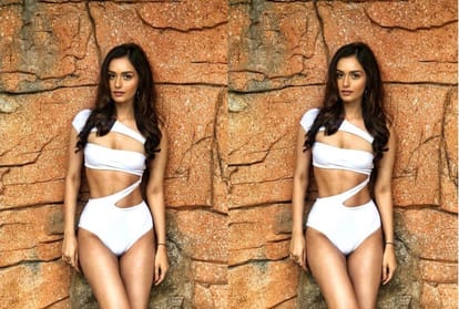 Manushi chillar looks gorgeous in white bikini