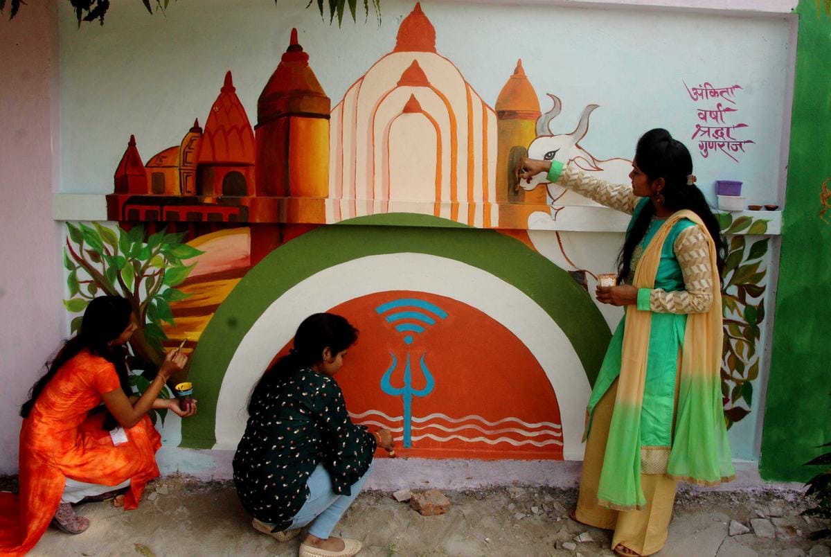 Student gave message by wall painting to protect environment