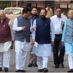 Mukhtar Abbas Naqvi with BJP leaders