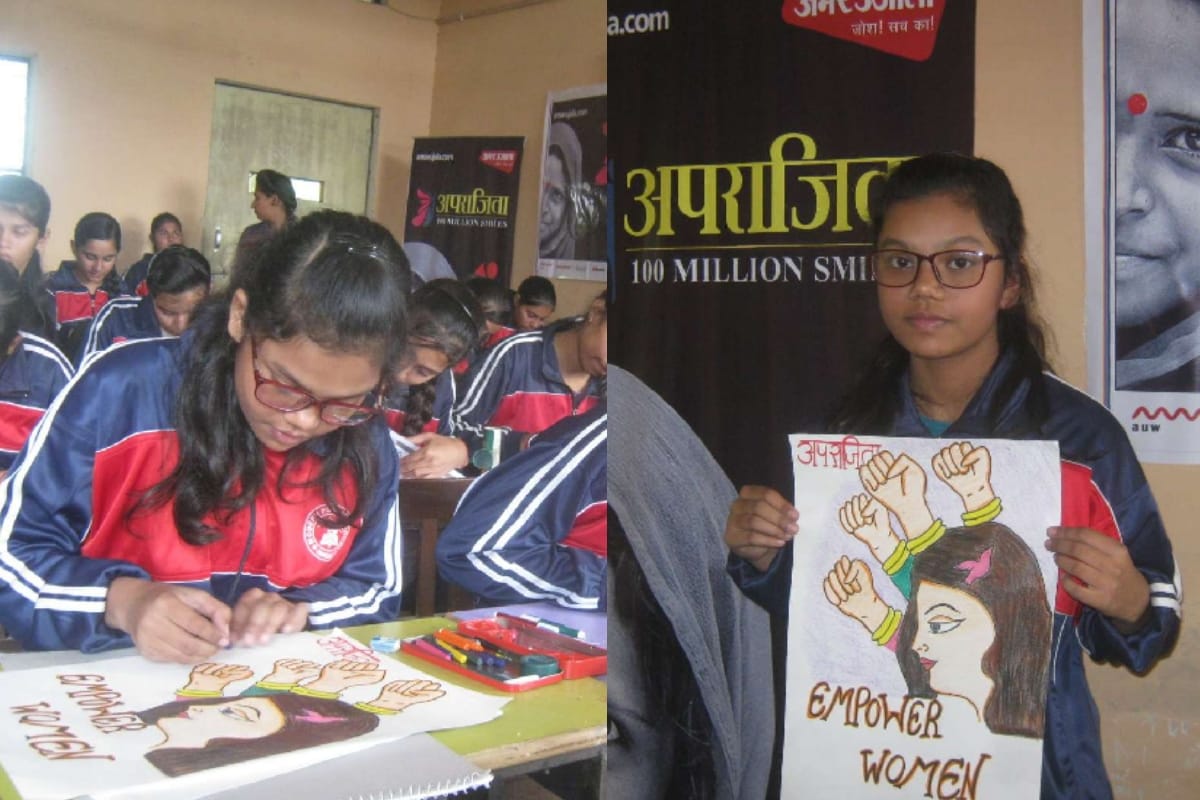 Aparajita: daughters are not less than sons girl express their thought on posters